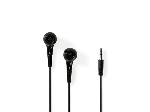 Nedis HPWD1001BK, Kabel, Musik, 20 - 20000 hz, 13 g, Hörlurar, Svart, Silver