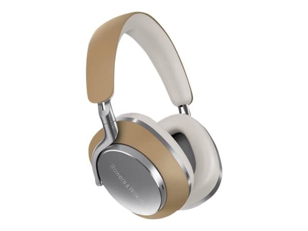 Bowers & Wilkins Px8 - Hörlurar med mikrofon - fullstorlek - Bluetooth - trådlös - aktiv brusradering - ljudisolerande - tan