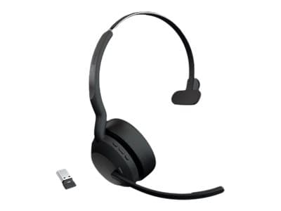 Jabra Evolve2 55 UC Mono - Headset - på örat - Bluetooth - trådlös - aktiv brusradering - USB-A - svart - Zoomcertifierad, Certifierad för Microsoft-