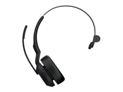 Jabra Evolve2 55 UC Mono - Headset - på örat - Bluetooth - trådlös - aktiv brusradering - USB-A - svart - med laddningsställ - Cisco Webex Certified,