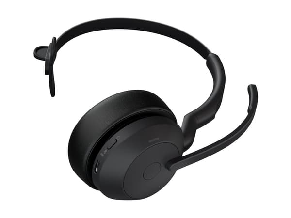 Jabra Evolve2 55 UC Mono - Headset - på örat - Bluetooth - trådlös - aktiv brusradering - USB-A - svart - med laddningsställ - Cisco Webex Certified,