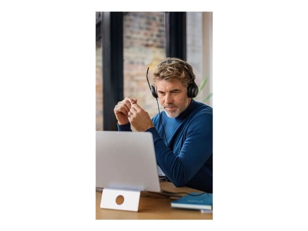 Jabra Evolve2 50 UC Stereo - Hodesett - on-ear - kablet - aktiv støydemping - USB-C - svart - Zoom Certified, Certified for Microsoft Teams, Cisco We