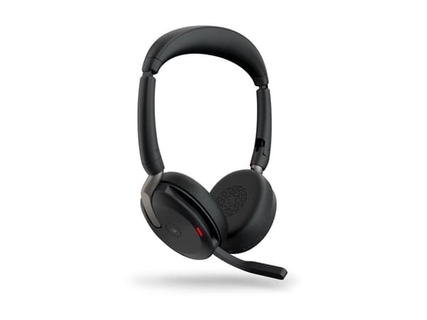 Jabra Evolve2 65 Flex MS Stereo - Hodesett - on-ear - Bluetooth - trådløs - aktiv støydemping - USB-C - svart - Certified for Microsoft Teams