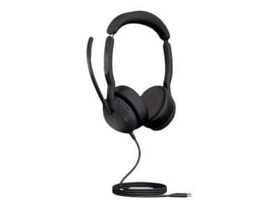Jabra Evolve2 50 MS Stereo - Headset - på örat - kabelansluten - aktiv brusradering - USB-C - svart - Zoomcertifierad, Certifierad för Microsoft-team