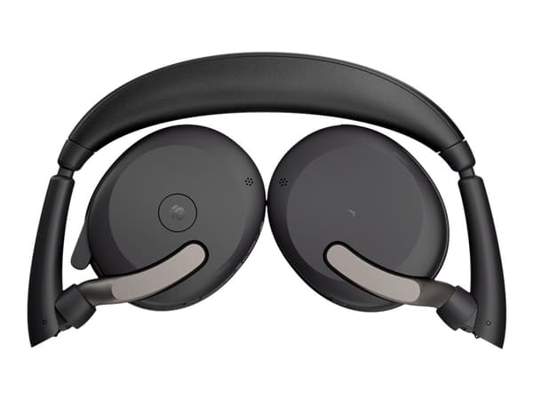Jabra Evolve2 65 Flex MS Stereo - Headset - på örat - Bluetooth - trådlös - aktiv brusradering - USB-C - svart - med trådlös laddningsplatta - Certif