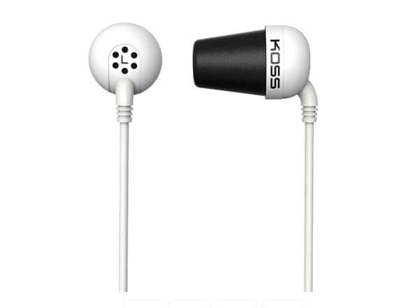 Koss PLUG W, Kuulokkeet, In-ear, Musiikki, Valkoinen, 1,2 m, Langallinen