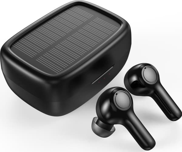 Choetech hodetelefoner Choetech TWS trådløse hodetelefoner med solcellepanel svart (BH-T09)