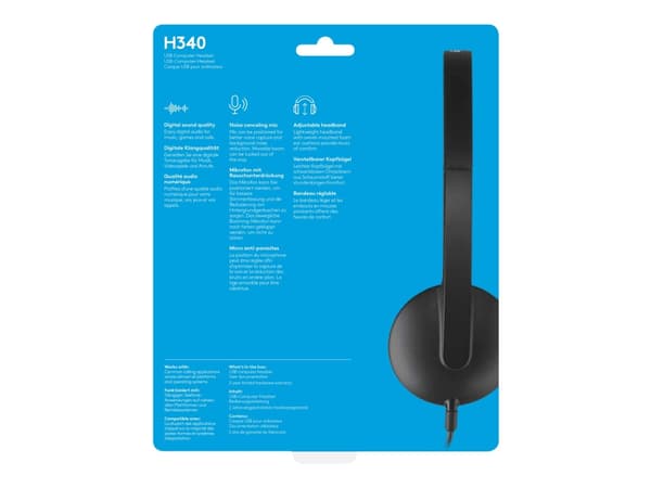 Logitech USB Headset H340 - Headset - på øret - kabling - USB