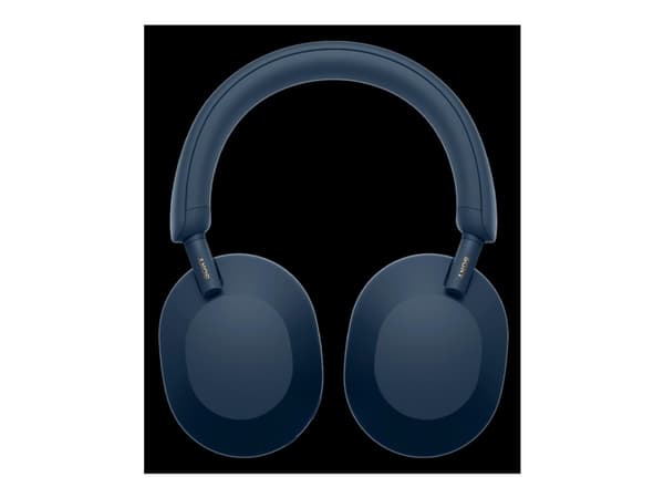 Sony WH-1000XM5 - Hörlurar med mikrofon - fullstorlek - Bluetooth - trådlös, kabelansluten - aktiv brusradering - 3,5 mm kontakt - midnattsblå