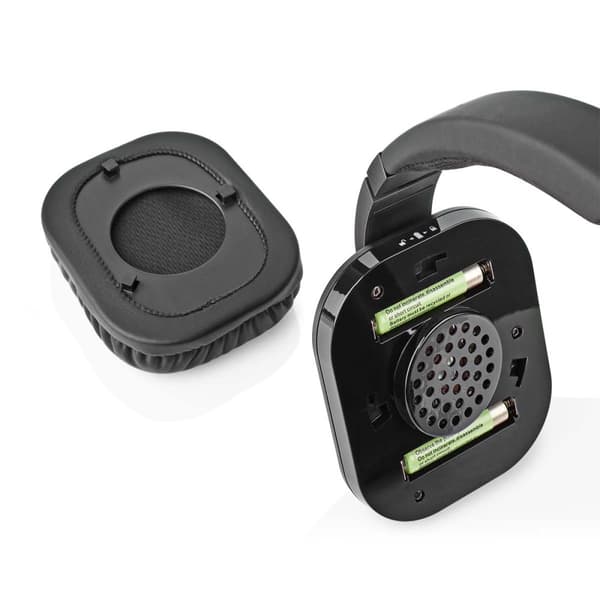 Nedis Trådløs TV hodetelefoner | RF | Over-Ear | Maksimal batteritid: 8 timer | 25 m | Digital lyd | Ladestasjon | Sort