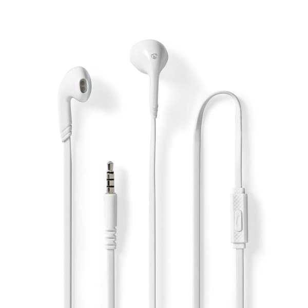 Nedis Wired øretelefoner | 3.5 mm | Kabellengde: 1.20 m | Innebygd mikrofon | Volumkontroll | Hvit