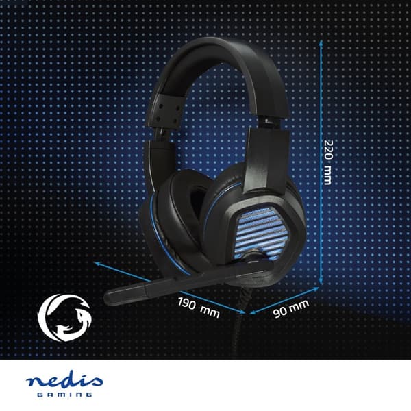 Nedis Gaming Headset | Over-Ear | Surround | USB Type-A | Vikbara Mikrofon | 2.10 m | LED