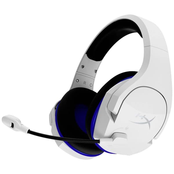 HyperX Cloud Stinger Core Spel Over Ear-hörlurar Trådlös Stereo Vit, Blå Volymkontroll, Mikrofonljudavstängning