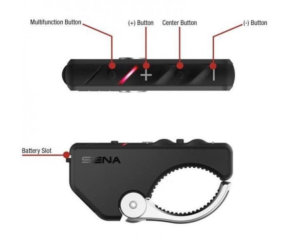 SENA RC4 SC-4B-01 Kaukosäädin moottoripyörän intercom-järjestelmiin Bluetooth 4.1 Musta, Hopea