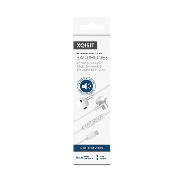 XQISIT Kuulokkeet USB-C Earphones Valkoinen