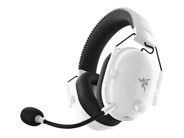 Razer BlackShark V2 PRO - 2023 Edition - hodesett - full størrelse - Bluetooth / 2,4 GHz radiofrekvens - trådløs - lydisolerende - hvit