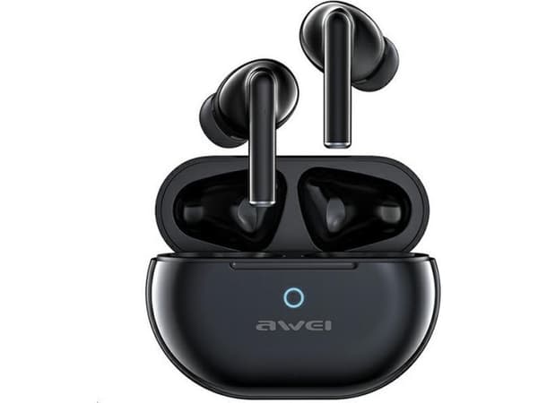 AWEI Bluetooth 5.3 T61 TWS hodetelefoner + dockingstasjon svart/svart