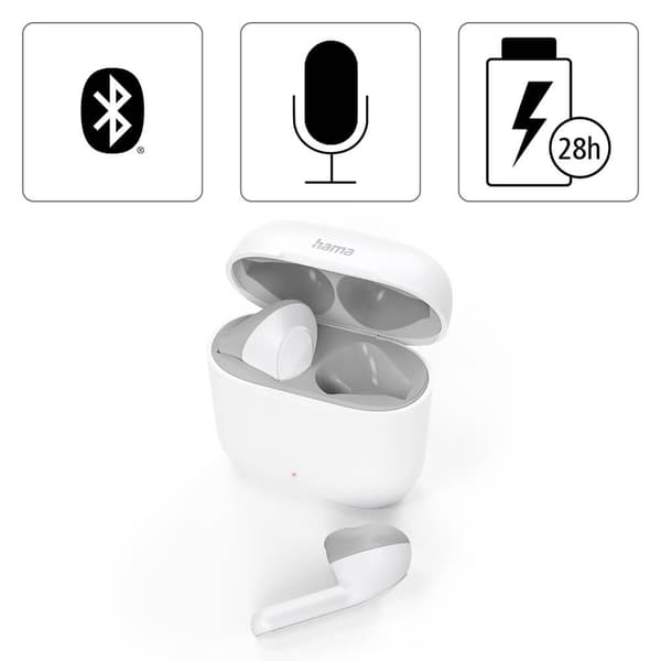 HAMA Hörlur Freedom TWS In-Ear True Wireless White
