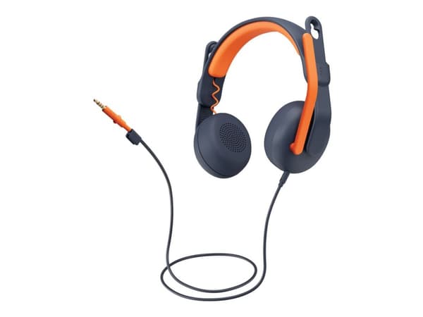 Logitech Zone Learn Wired On-Ear Headset for Learners, 3.5mm AUX - Hodetelefoner med mikrofon - on-ear - erstatning - kablet - 3,5 mm jakk