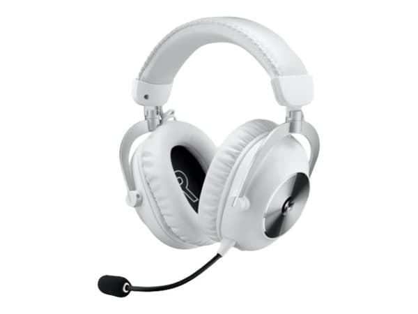 Logitech G Pro X 2 - Hodesett - full størrelse - LIGHTSPEED - trådløs - lydisolerende - hvit