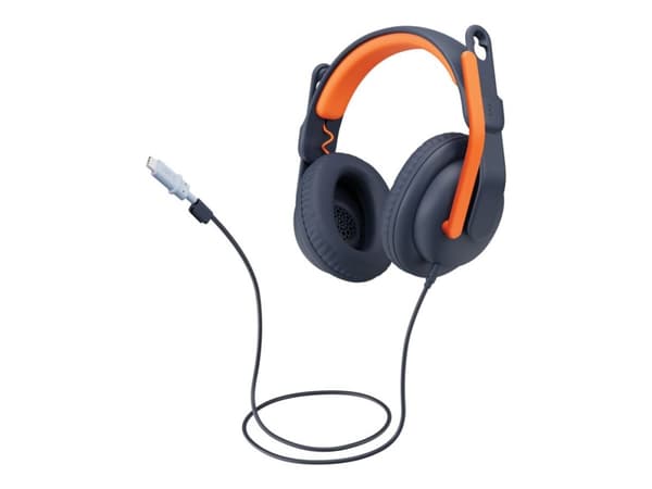 Logitech Zone Learn Wired Over-Ear Headset for Learners, USB-C - Hodetelefoner med mikrofon - full størrelse - erstatning - kablet - USB-C