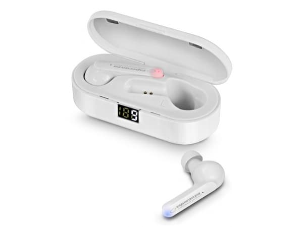 Esperanza EH230W, True Wireless Stereo (TWS), Samtal/musik/sport/vardag, Hörlurar, Vit