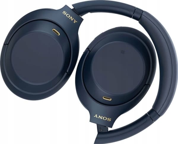 Sony WH-1000XM4 - Hörlurar med mikrofon - fullstorlek - Bluetooth - trådlös, kabelansluten - NFC - aktiv brusradering - 3,5 mm kontakt - midnattsblå