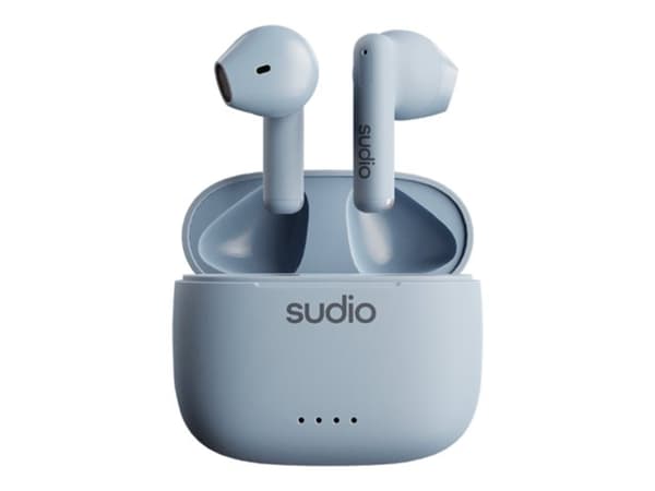 Sudio A1 - True wireless-hörlurar med mikrofon - öronknopp - Bluetooth - ljudisolerande - dimblå