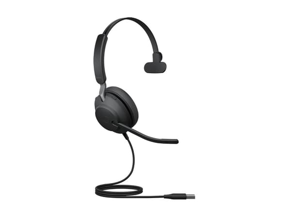 Jabra Evolve2 40 SE UC Mono - Headset - på örat - kabelansluten - USB-A - ljudisolerande - Optimerad för UC