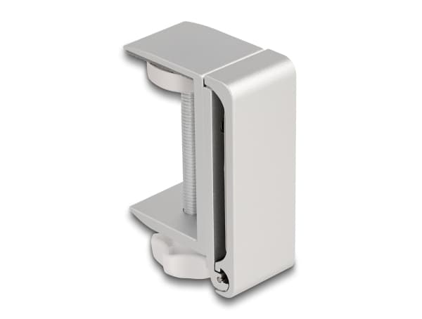 Delock - Holder for hodetelefoner - adjustable, for desk mounting, aluminum - sølv