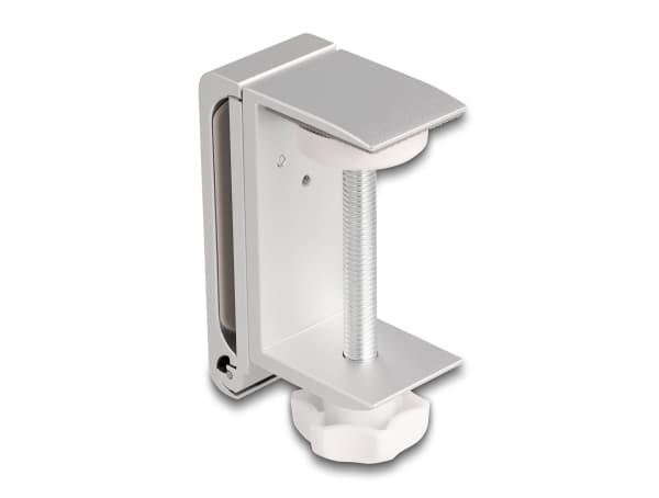Delock - Holder for hodetelefoner - adjustable, for desk mounting, aluminum - sølv