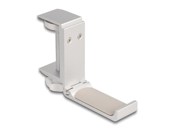 Delock - Holder for hodetelefoner - adjustable, for desk mounting, aluminum - sølv