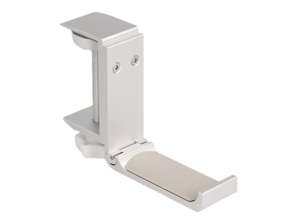 Delock - Holder for hodetelefoner - adjustable, for desk mounting, aluminum - sølv