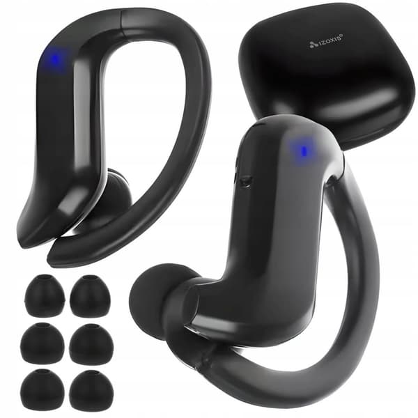 Trådløse hodetelefoner med powerbank - svart