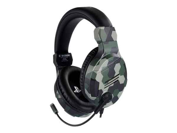 BigBen Interactive - Officiellt licensierad för PS4 - headset - fullstorlek - kabelansluten - 3,5 mm kontakt - grön - för Sony PlayStation 4, Sony Pl