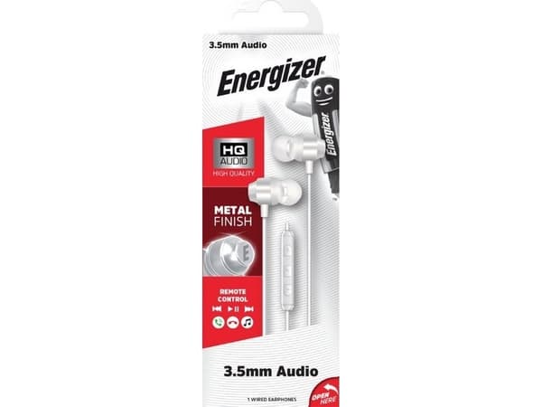 Energizer Classic CIA10 - 3,5 mm:n pistokkeelliset kuulokkeet (valkoinen)