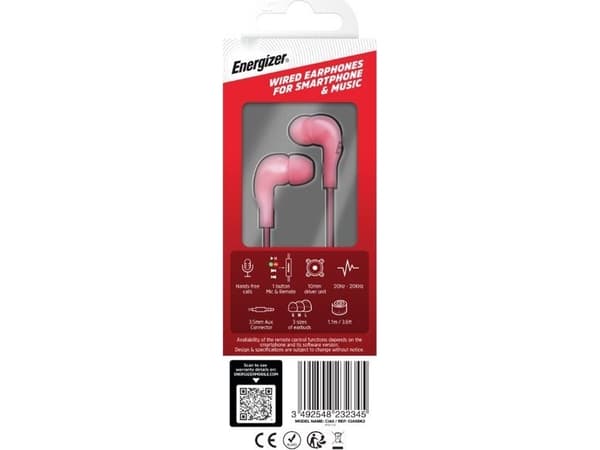 Energizer Classic CIA5 - 3,5 mm jack-hodetelefoner (rosa)
