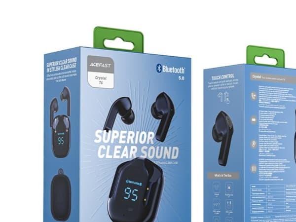 Acefast in-ear trådløse TWS Bluetooth-hodetelefoner blå (T6 safirblå)