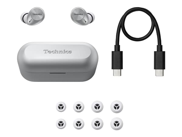 Technics EAH-AZ40M2 - True wireless-hodetelefoner med mikrofon - i øret - Bluetooth - aktiv støydemping - sølv