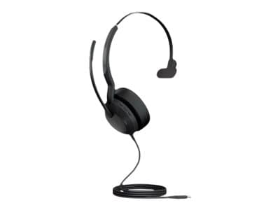 Jabra Evolve2 50 MS Mono - Headset - på örat - kabelansluten - aktiv brusradering - USB-C - svart - Zoomcertifierad, Certifierad för Microsoft-teams,