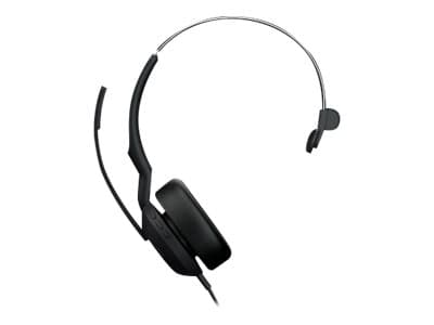 Jabra Evolve2 50 MS Mono - Headset - på örat - kabelansluten - aktiv brusradering - USB-C - svart - Zoomcertifierad, Certifierad för Microsoft-teams,