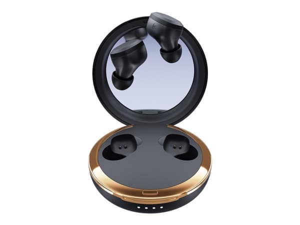 Happy Plugs ADORE - True wireless-hodetelefoner med mikrofon - i øret - Bluetooth - svart