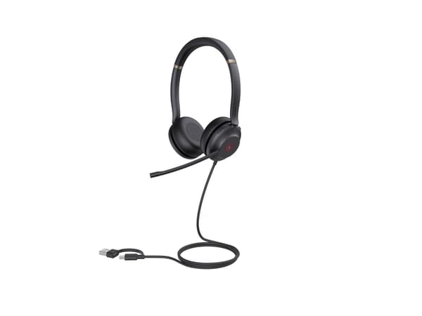Yealink UH37 Dual - Headset - på örat - kabelansluten - svart - Certifierad för Microsoft-teams