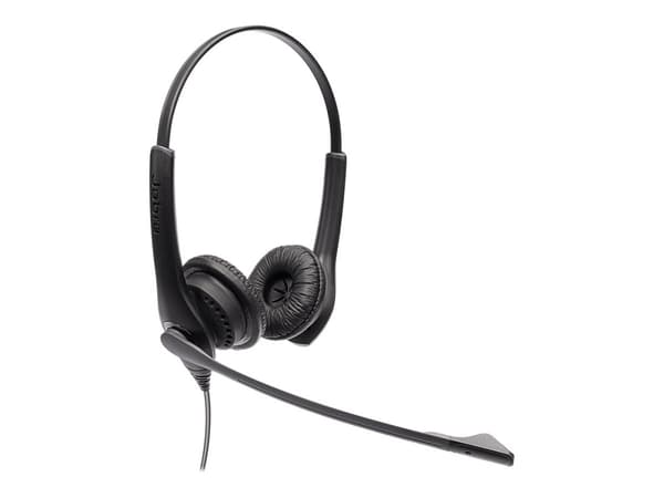 Jabra BIZ 1100 USB Duo - Kuulokkeet - på øret - kabling - USB - sort - akademisk - Zoom Certified, Certified for Microsoft Teams (pakke med 10)