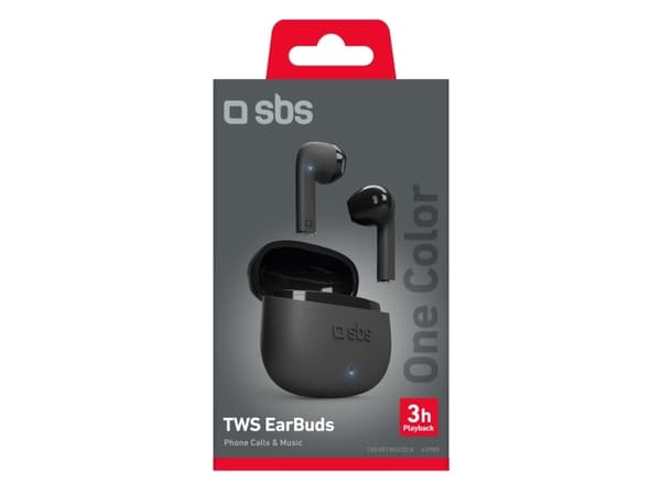 SBS One Color, True Wireless Stereo (TWS), 20 - 20000 hz, Samtal/musik, 50 g, Headset, Svart