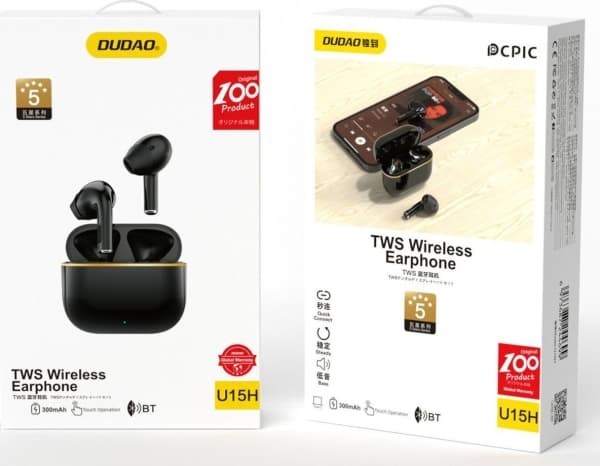 Dudao Dudao U15H trådlösa hörlurar TWS Bluetooth 5.1 svart