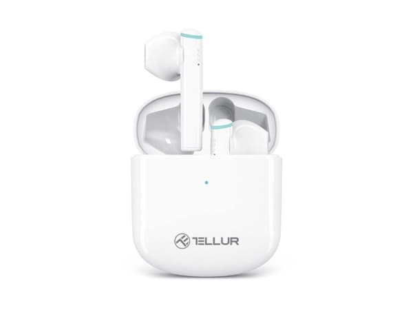 Tellur TLL511421, True Wireless Stereo (TWS), Samtaler/musikk, 20 - 20000 Hz, 4 g, Hodesett, Hvit