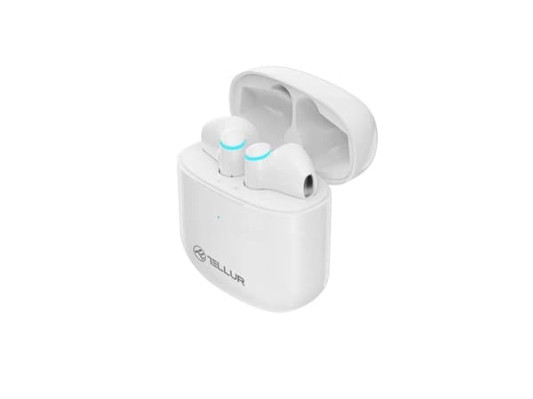 Tellur TLL511421, True Wireless Stereo (TWS), Samtaler/musikk, 20 - 20000 Hz, 4 g, Hodesett, Hvit