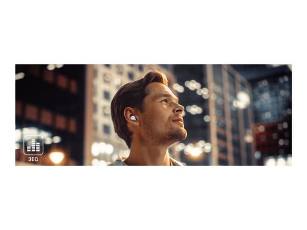 JVC HA-A25T - True wireless-hodetelefoner med mikrofon - i øret - Bluetooth - aktiv støydemping - hvit