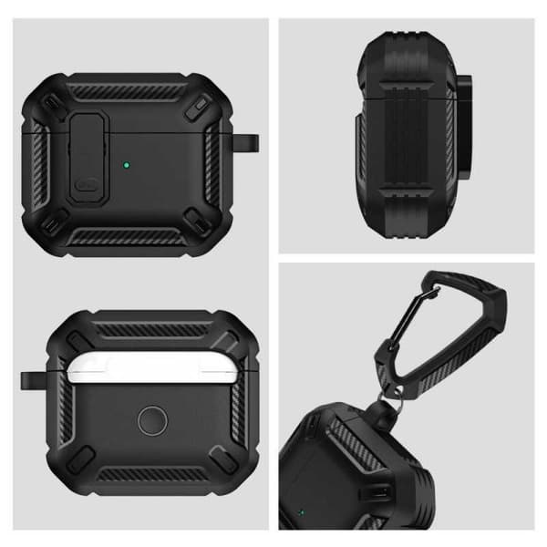 Airpods Pro X-Carbo Stöttåligt Skal med Karbinhake Nordcell™
